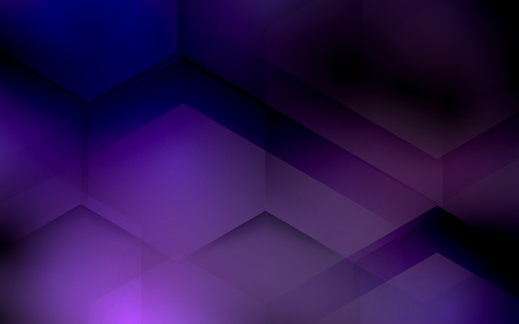 Abstract hexagon shape with blue and purple glowing light dynamic background. Futuristic technology ai voice agents guide.
